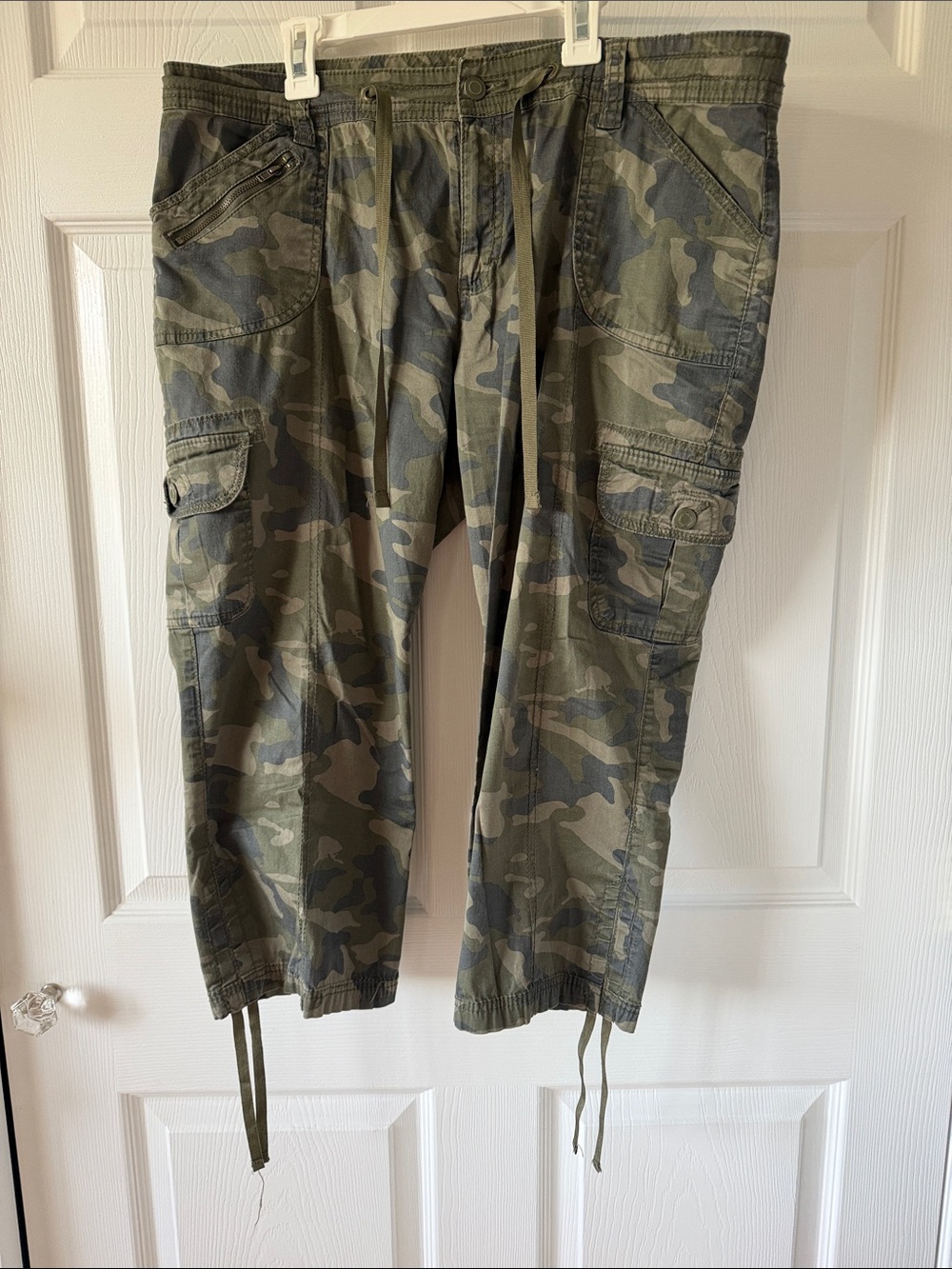 Womens Camo Cargo Pants - Olive Camo - Picture 2 of 5